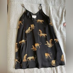Cheetah Black Silk Dress